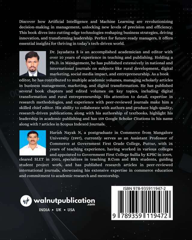 The Impact of Artificial Intelligence and Machine Learning on Decision-Making Processes in Business, Commerce and Economics back cover view