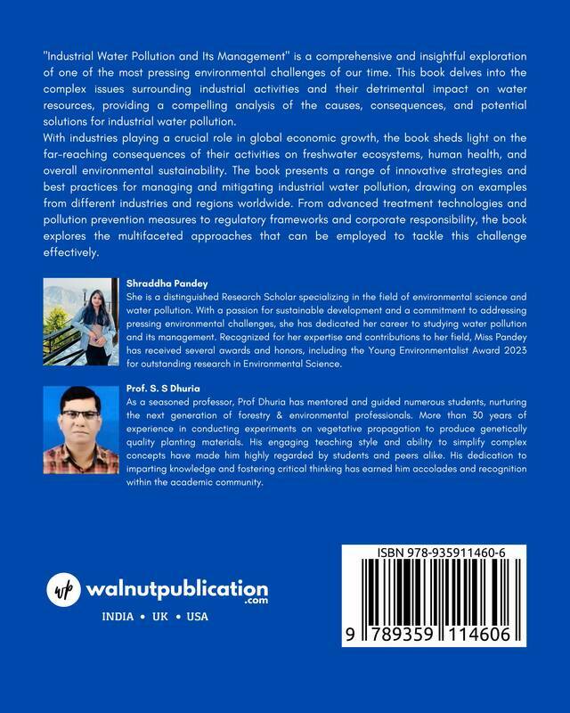 Industrial Water Pollution and Its Management back cover view