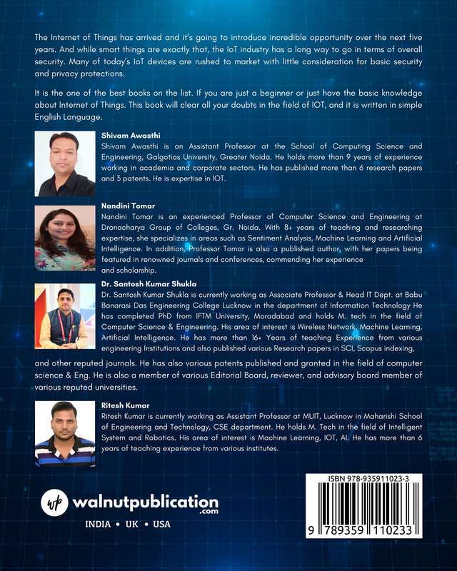 Concepts of Internet of Things back cover view