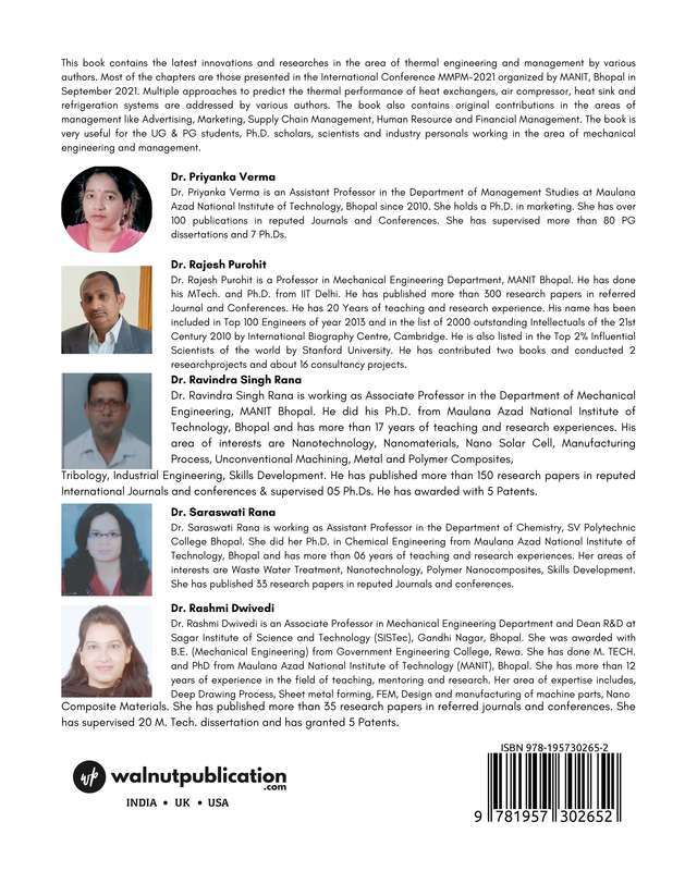 Advances in Mechanical Engineering and Management back cover view