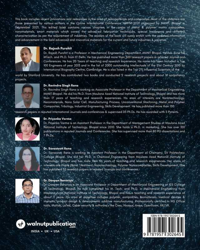 Advances in Nanomaterials and Composites back cover view