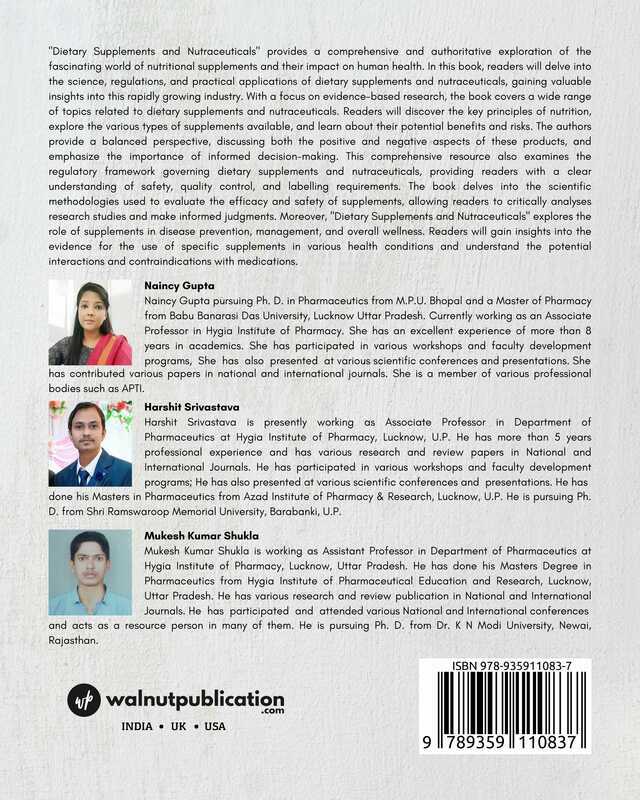 Dietary Supplements and Nutraceuticals back cover view