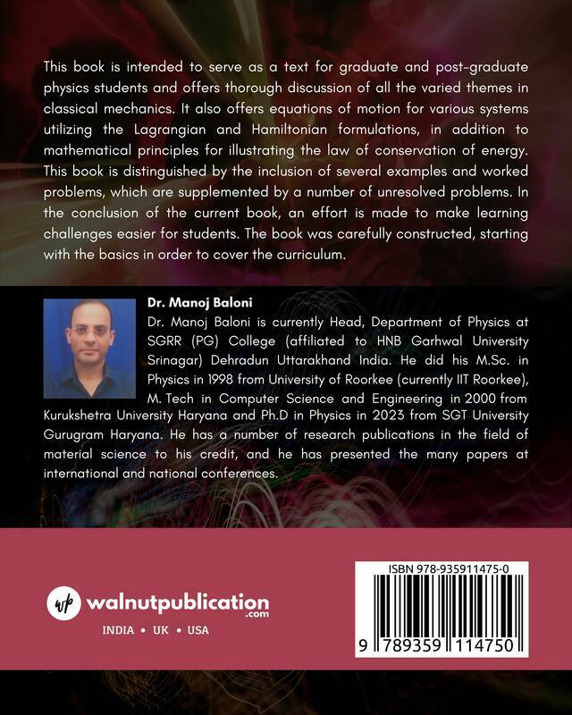 Classical Mechanics back cover view