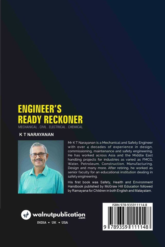 Engineers Ready Reckoner back cover view