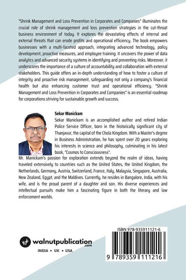 Shrink Management and Loss Prevention in Corporates and Companies back cover view
