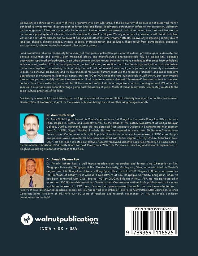 Biodiversity Conservation: Present Scenario and Future Prospects back cover view
