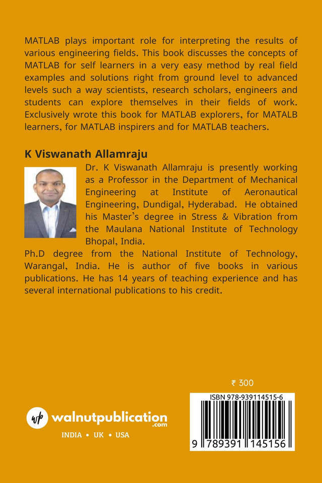 Start with Matlab for mechanical engineers back cover view