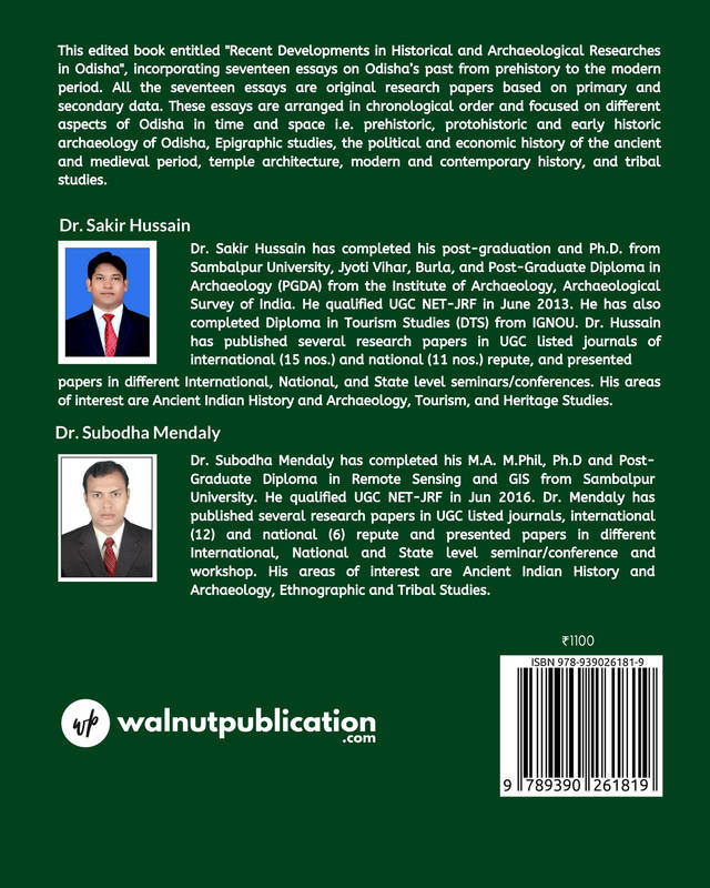 Recent Developments in Historical and Archaeological Researches in Odisha back cover view