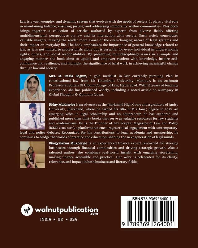 Law and the Society: Volume-9 back cover view
