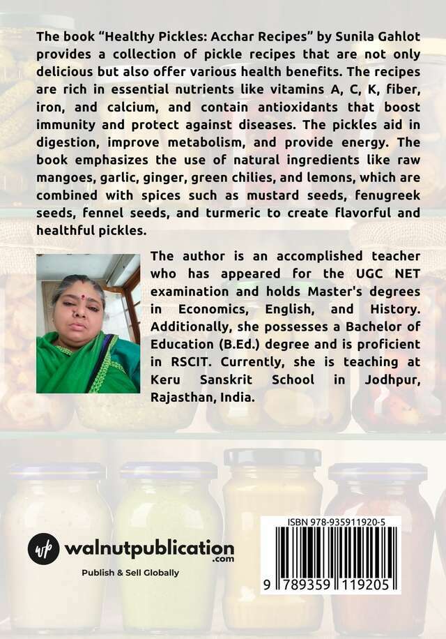 Healthy Pickles: Acchar Recipes back cover view