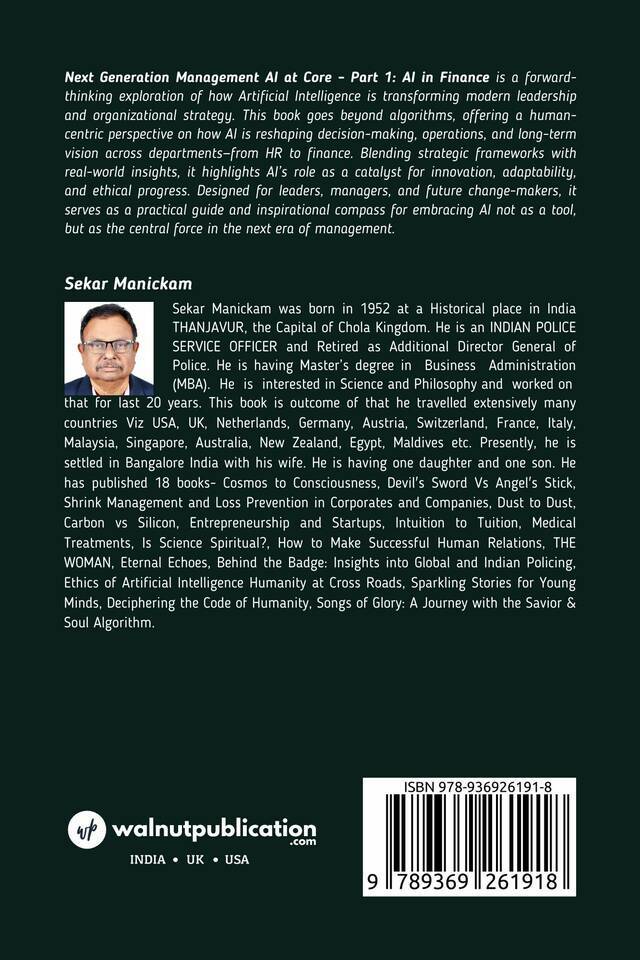 Next Generation Management AI at Core - Part 1: AI in Finance back cover view