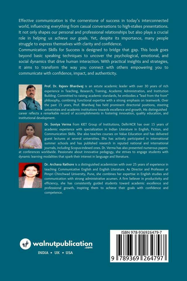 Communication Skills for Success back cover view