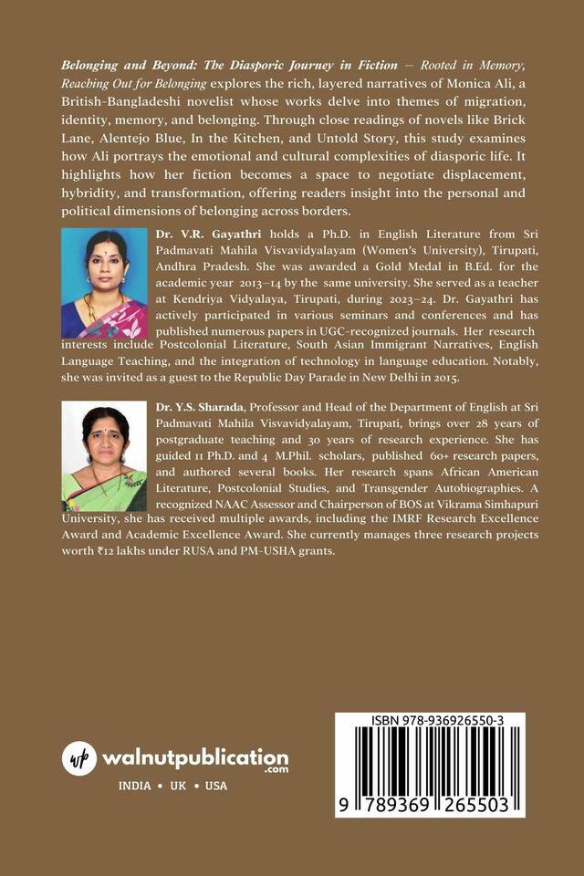 Belonging and Beyond: The Diasporic Journey in Fiction back cover view