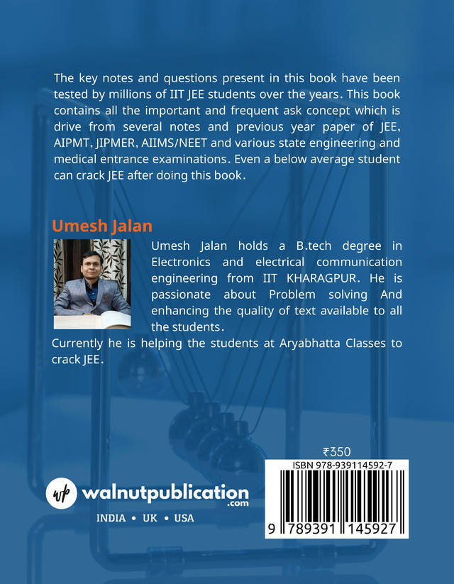Target IIT JEE ( A complete solution in Physics) Class XI back cover view