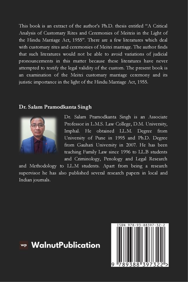 Meitei Marriage and Law back cover view