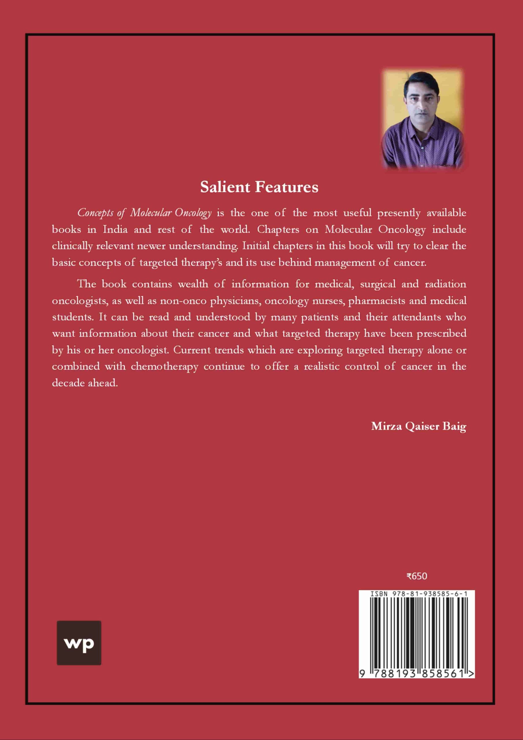 Concepts of Molecular Oncology back cover view