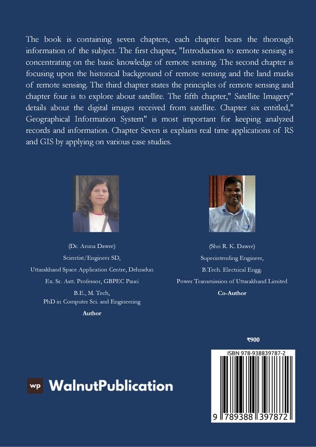Introduction to Remote Sensing, GIS and its Applications back cover view