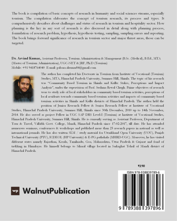 Basic of Tourism Research back cover view