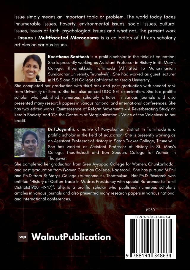 Issues Multifaceted Microcosms back cover view