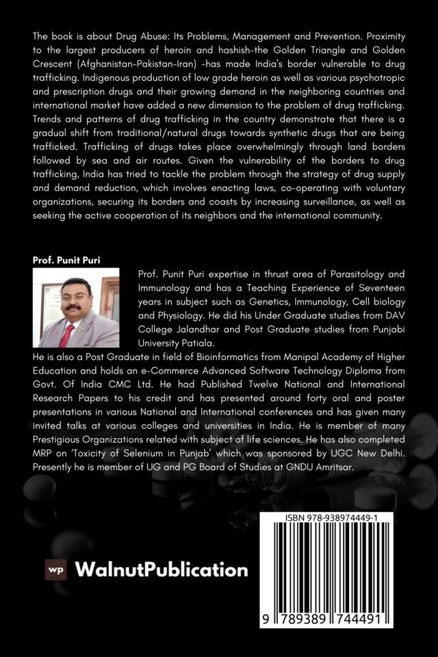 Drug Abuse: Problem, Management and Prevention back cover view
