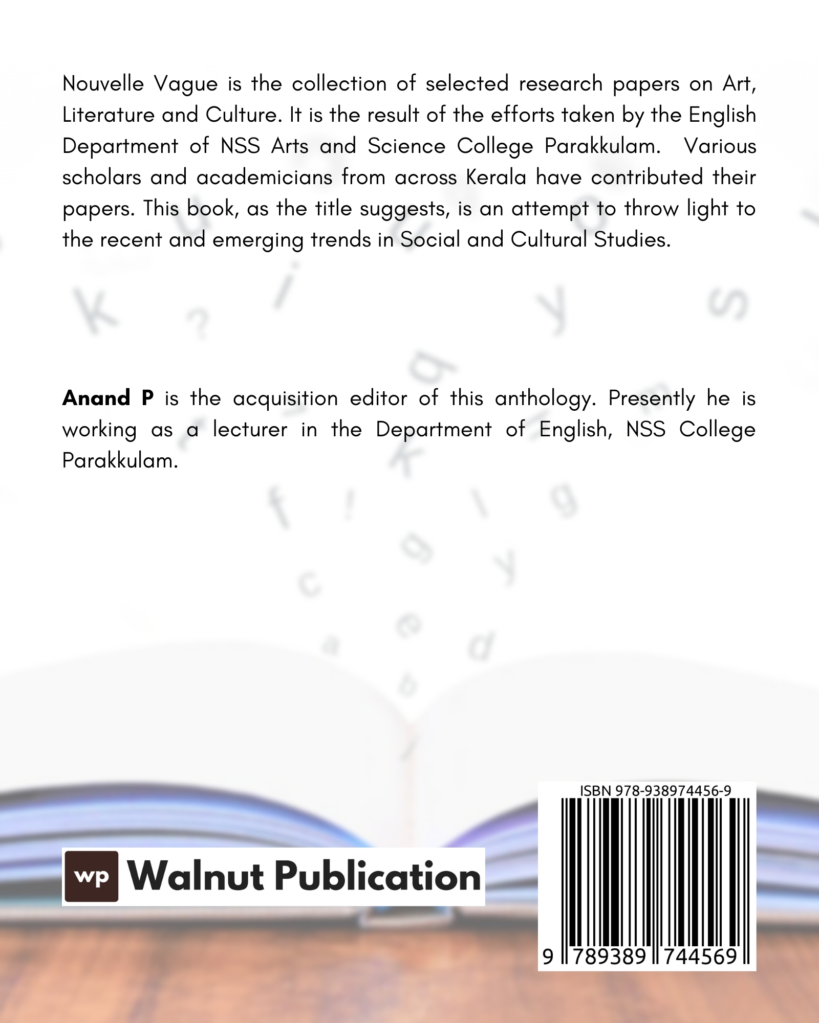 Nouvelle Vague - An Anthology of Research Papers on Art, Culture and Humanities back cover view