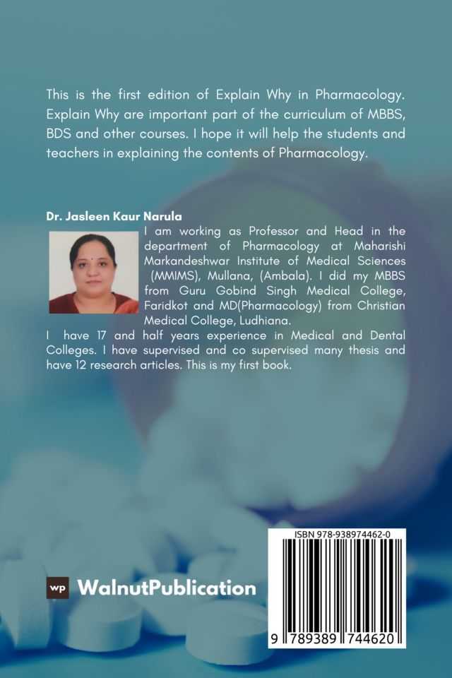 Explain Why in Pharmacology back cover view