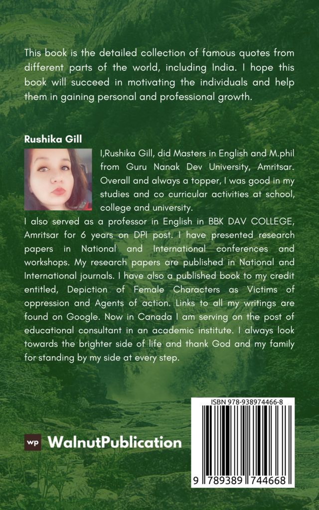 Motivational Quotes back cover view