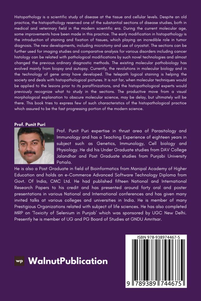 Practical Approach to Histopathological Staining and Microtomy back cover view