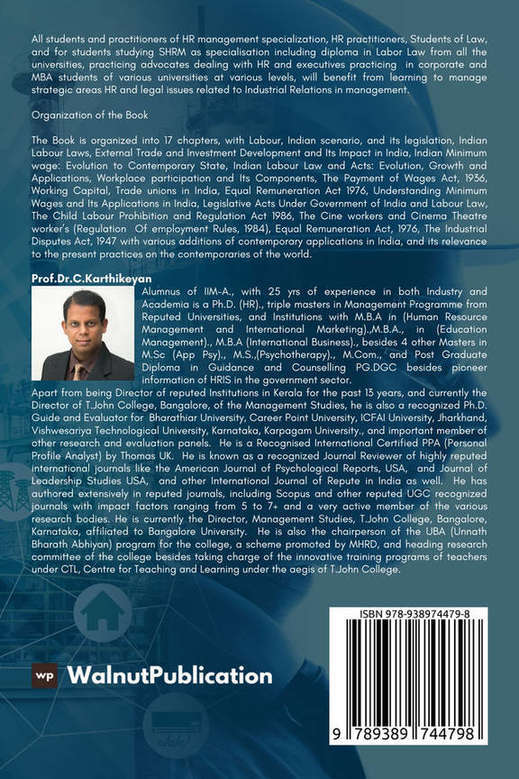 Industrial Relations: Concepts, Developments, Advancements and Applications (1793 to 2019) back cover view