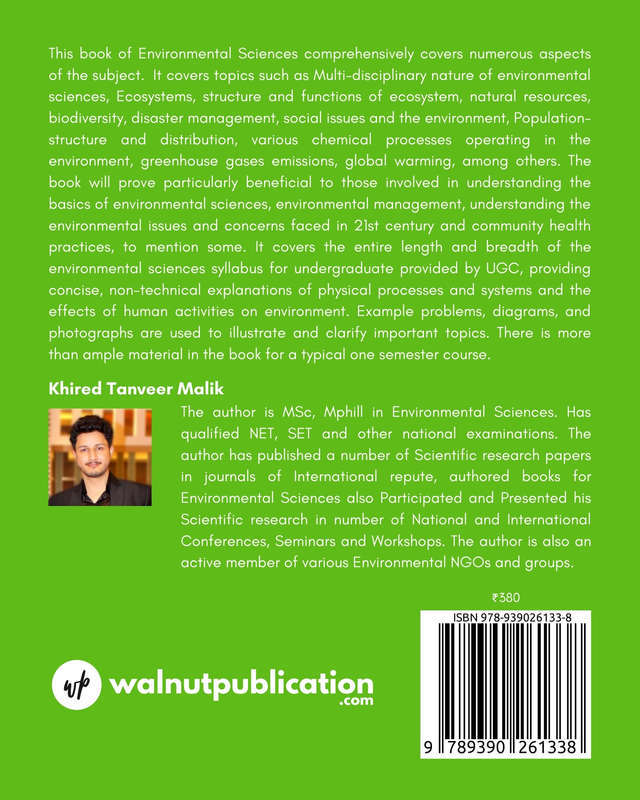 Textbook of Environmental Sciences for Undergraduate Students back cover view