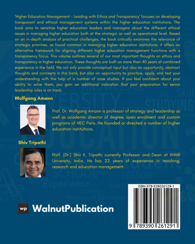 Higher Education Management: Leading with Ethics and Transparency back cover view