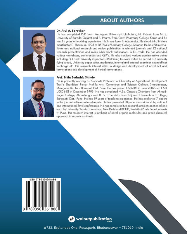Text Book of Pharmaceutical Organic Chemistry-I back cover view