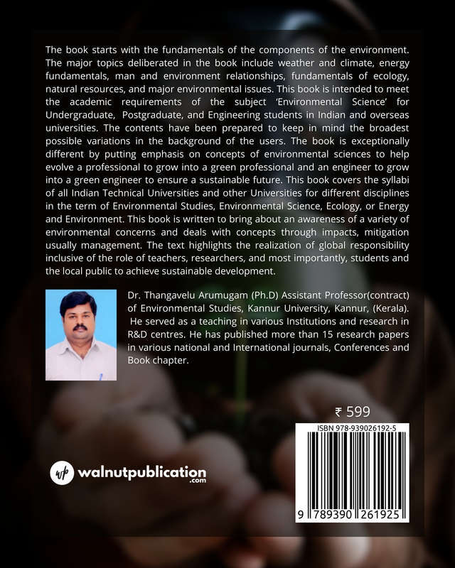 A Text Book of Environmental Science back cover view