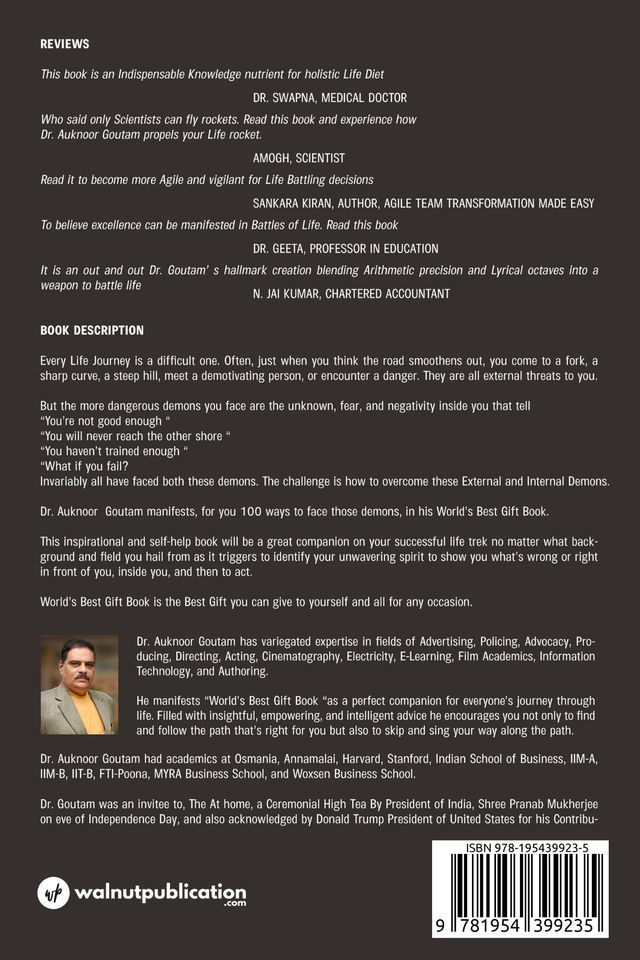 World's Best Gift Book - 100 ways to win Life's Hardest Battles back cover view