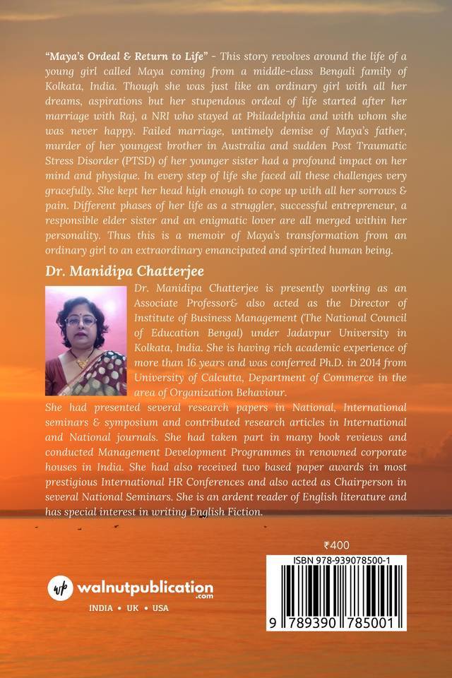 Maya's Ordeal And Return To Life back cover view