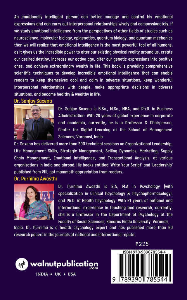 Power of Emotional Intelligence - Incredible Tool to Become Healthy and Wealthy back cover view