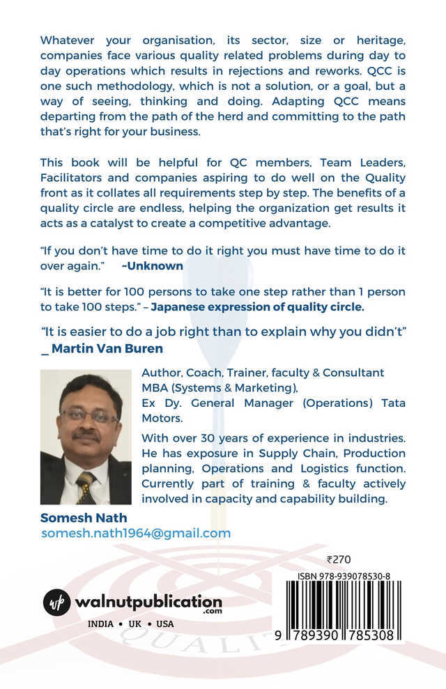 QCC – Quality Circle Mantras - Success through Teamwork back cover view