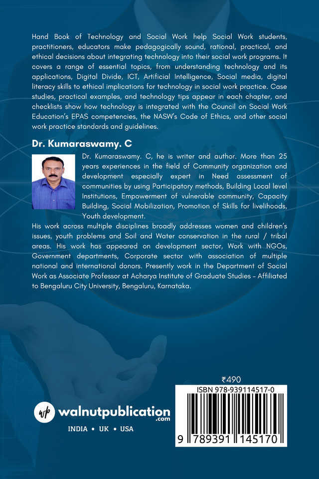 Hand Book of Technology and Social Work back cover view