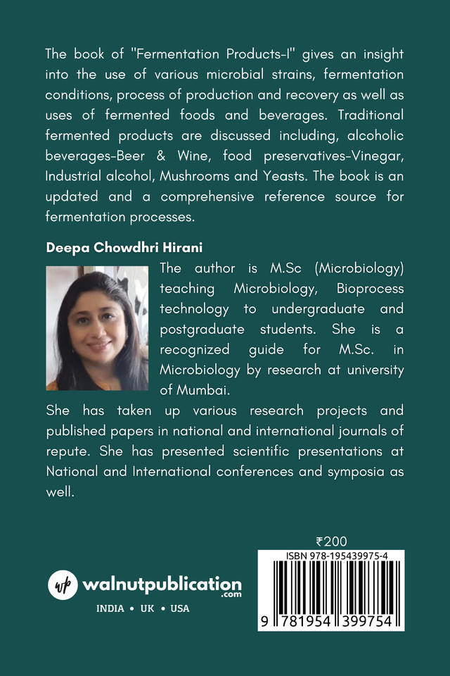Fermentation products - I back cover view