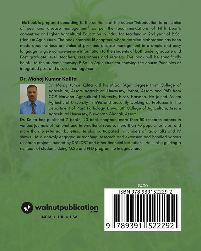 Introduction to principles of pest and disease management back cover view