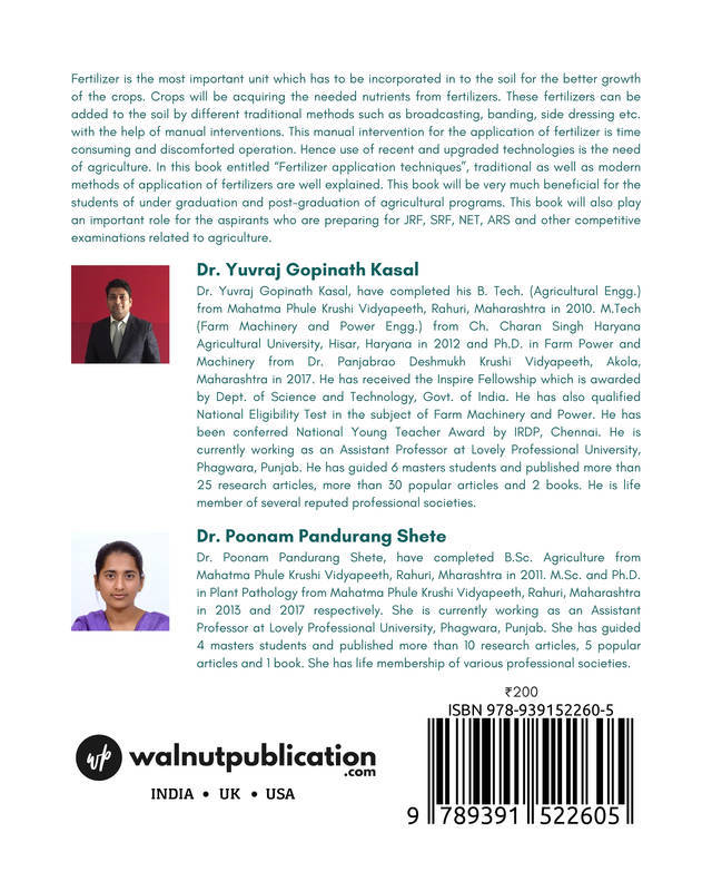 A Text book of “Fertilizer Application Techniques” back cover view