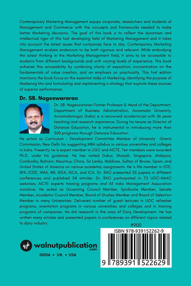 Marketing Management - (In Indian Context) back cover view