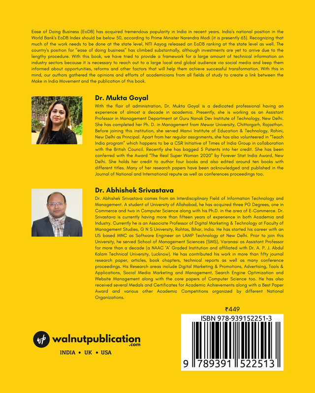 Make in India: A Synergistic Move back cover view
