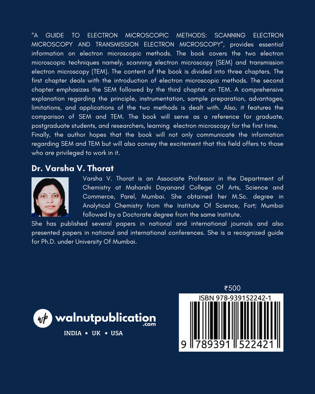 A Guide to Electron Microscopic Methods: Scanning Electron Microscopy and Transmission Electron Microscopy back cover view
