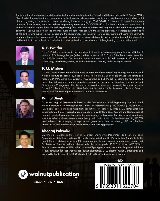Lecture Notes on Advances in Civil Engineering back cover view