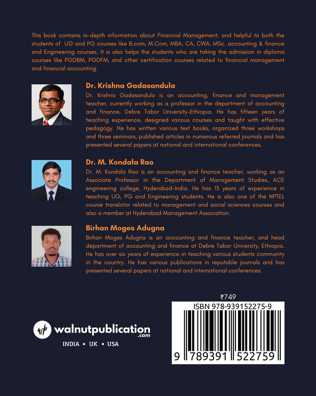 Financial Management – An overview back cover view