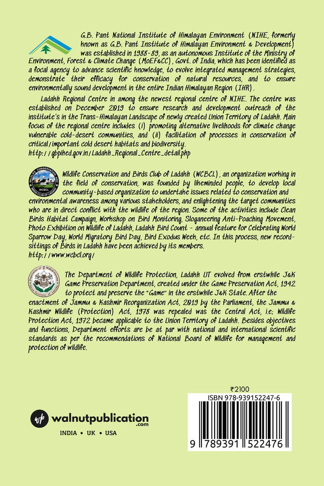 A Comprehensive Account of The Birds of Ladakh: Commentary, Notes, and Field Guide back cover view