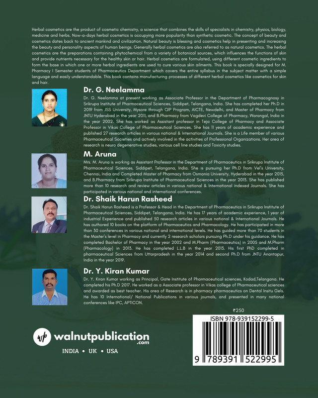Herbal Cosmetics back cover view