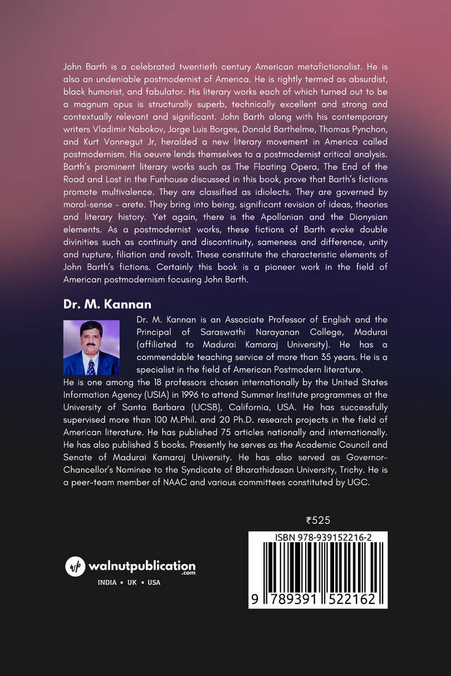 Metafictions of John Barth back cover view