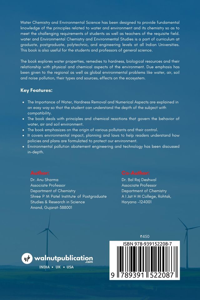 Water Chemistry and Environmental Science back cover view